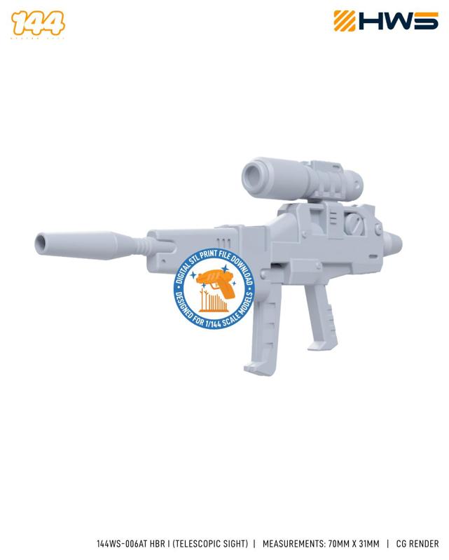 144WS-006AT HBR I (Telescopic Sight). 3D Printed Beam Rifle for HG Model Kits.