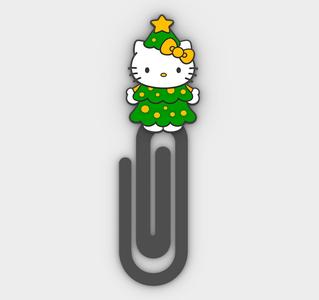 Paperclip HELLO KITTY CHRISTMAS TREE COSTUME - MERRY CHRISTMAS - bookmark - 3MF pre-painted , STL