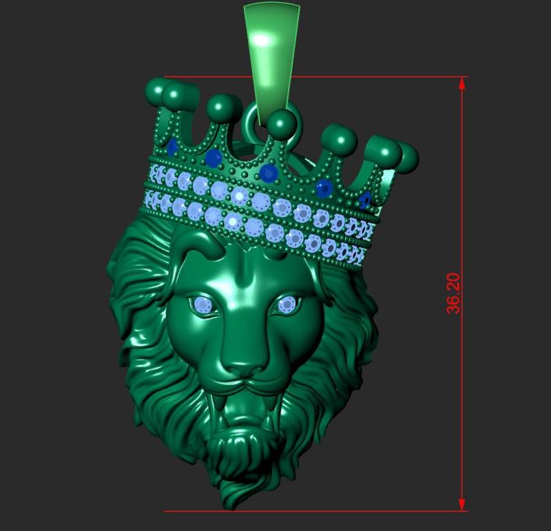 LION PENDANT WITH CROWN