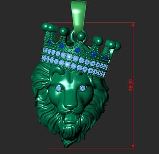 LION PENDANT WITH CROWN