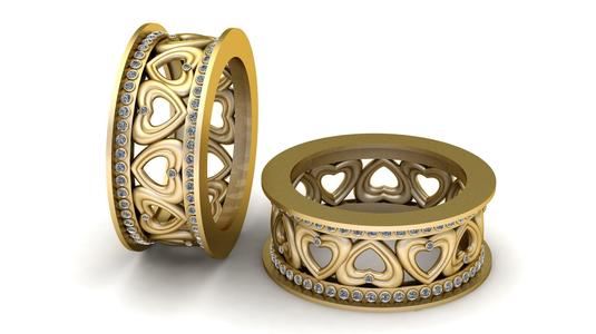 Heart Band Ring  3D Printable Model