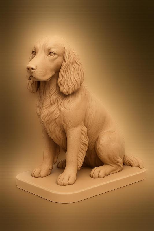 3D STL Model of an English Springer Spaniel Dog Bust