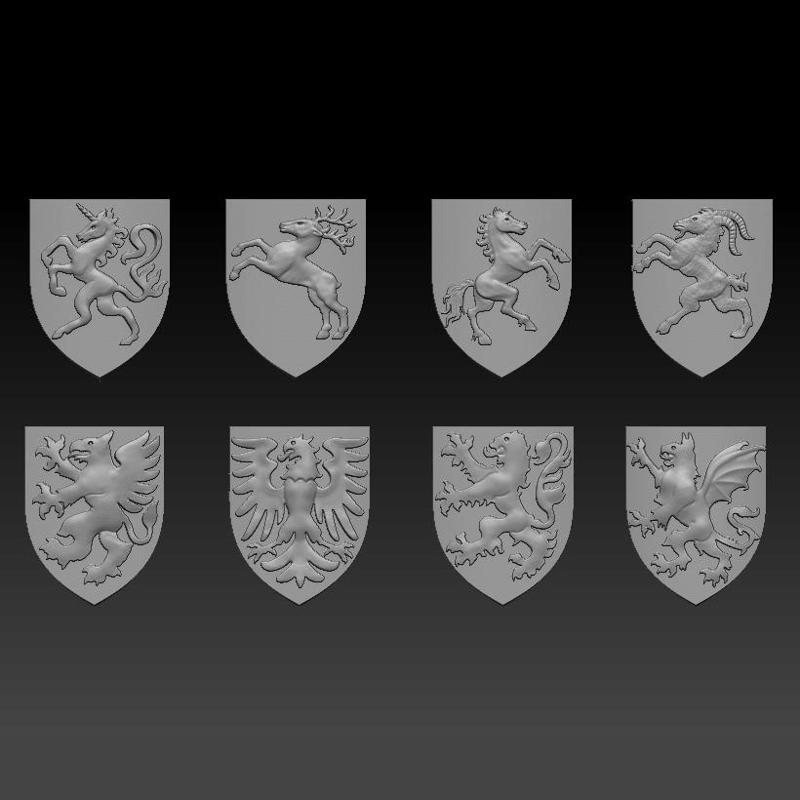 Heraldic shields (8)