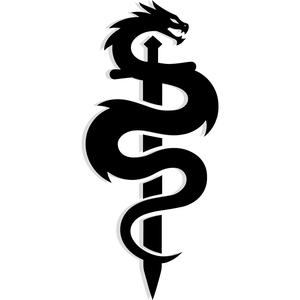 wyrm wrapped around a sword 3 - 2D/3D Wall Art STL+SVG For CNC Router, Plasma, Waterjet, Laser & 3D Printer
