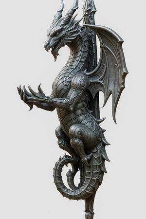 2x Medieval wall dragon