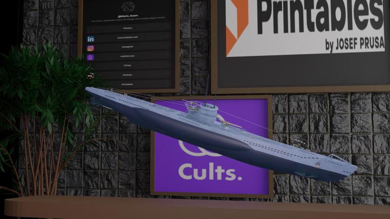 🛥️ U-Boat Type VII – German WWII Submarine in 3D Printing