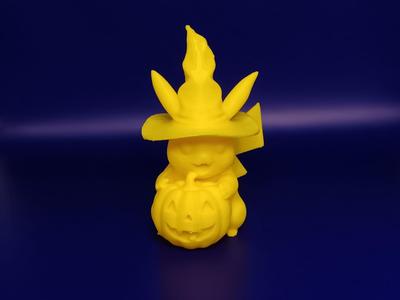 Chibi Pikachu Pumpkin Wizard
