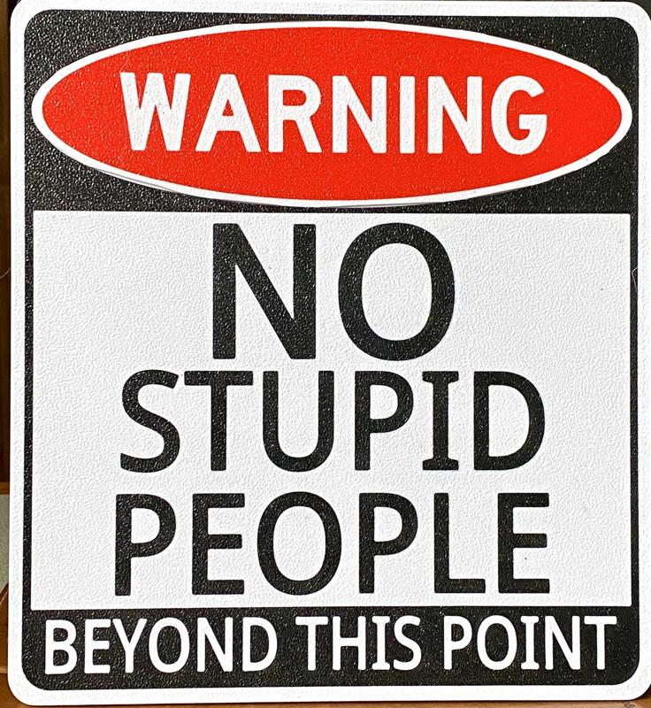 No Stupid People Beyond This Point - Sign - Multicolor