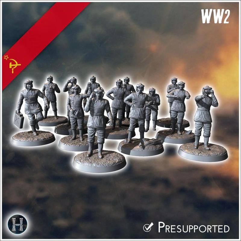 Set of 15 Soviet Soviet tank crews USSR WW2 6 - Soviet army WW2