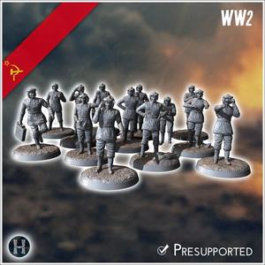 Set of 15 Soviet Soviet tank crews USSR WW2 6 - Soviet army WW2