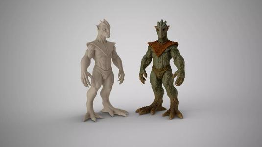 Alien Figure and Cubic Version