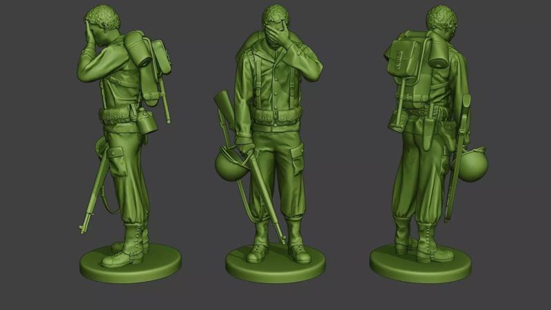 American soldier ww2 Crying A11