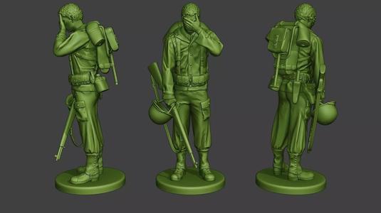 American soldier ww2 Crying A11