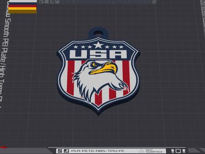USA Flag Football KEYCHAIN