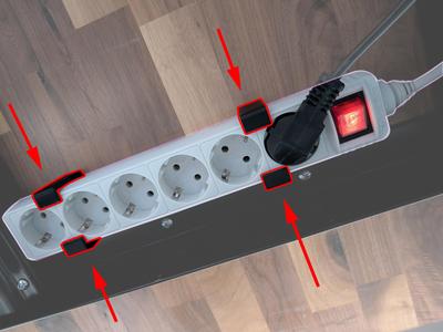 Power strip - Wall mount clips 48cm & 53cm