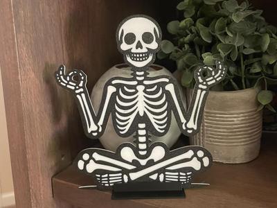 Skeleton Meditating / Halloween Display / 2 color