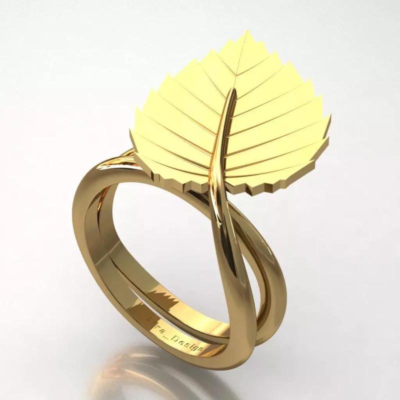 Nature Inspired Leaf Ring  Elegant 3D Jewelry Design