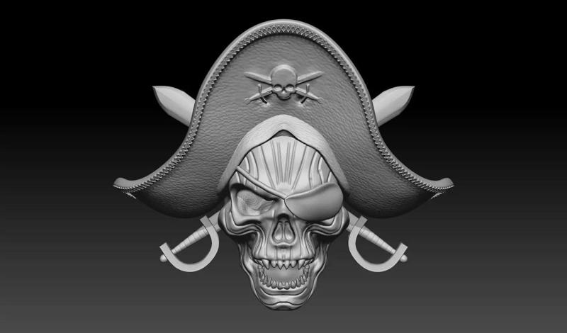 Pirate Skull 3D Printable Model