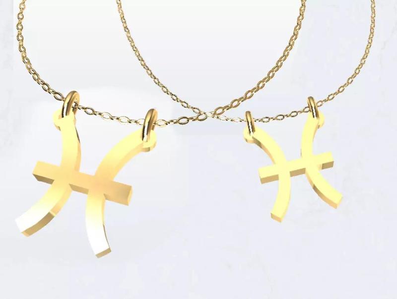 Pisces Zodiac Sign Pendant Necklace
