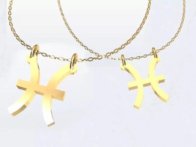 Pisces Zodiac Sign Pendant Necklace