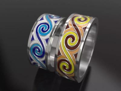 Wave wedding bands