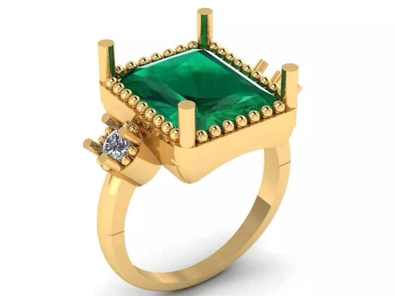EMERALD GOLD RING 3D PRINTABLE MODEL