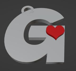 KEYCHAIN LETTER G WITH HEART