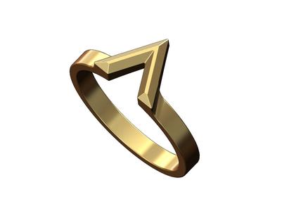Chamfred V chevron ring US sizes 5to10 3D print model