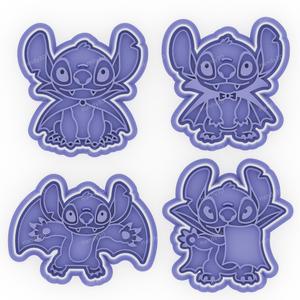 Halloween Vampire Stitch Cookie Cutter & Stamp Set - 4 Designs