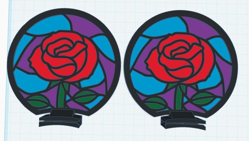 Stain glass rose ears