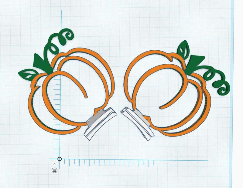 Pumpkin headband clips