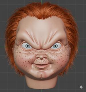 chucky doll head file - STL number #03