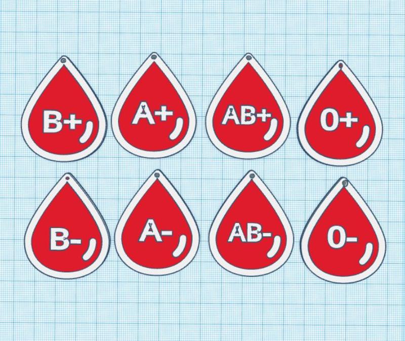 Blood group key rings