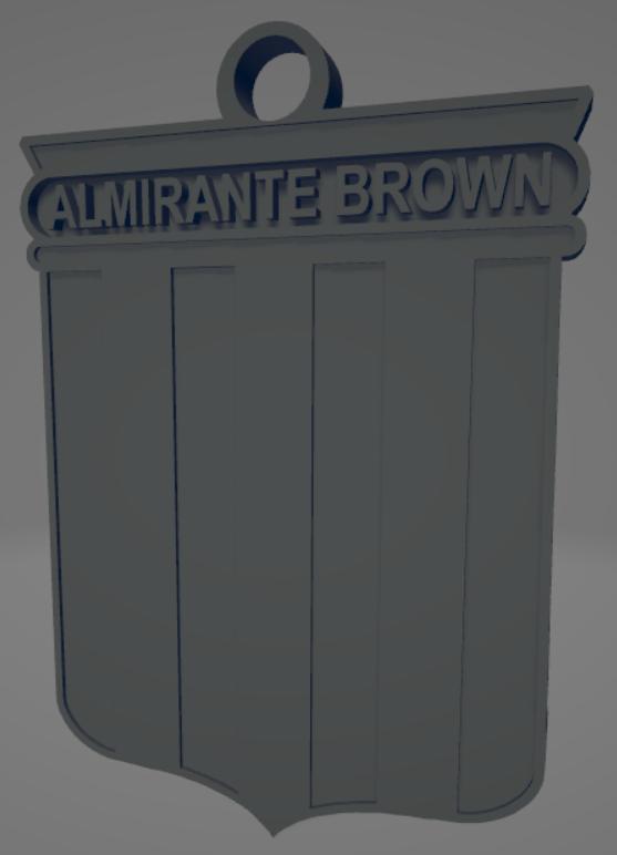 Llavero bicolor del Club Almirante Brown