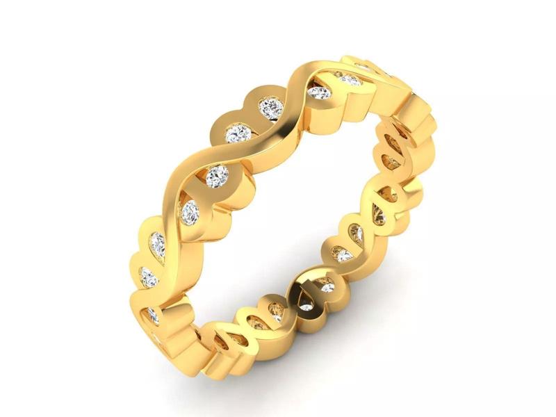 Women Band Ring 3dm render detail