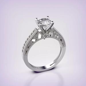 Beaded Solitaire Ring