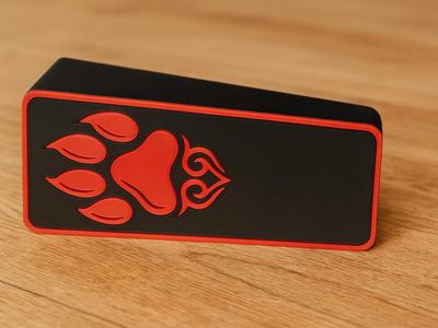 Dog paw print doorstop