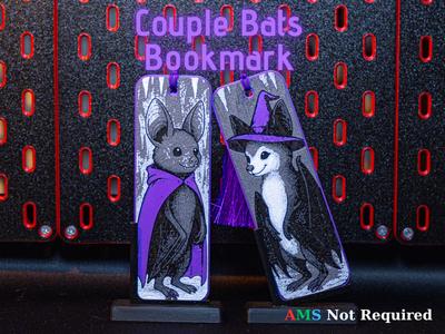 Romantic Bat Couple - Hueforge Bookmarks