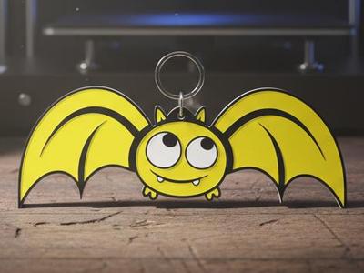 Cute:) Spooky 3D Printed Bat Halloween Keychain!