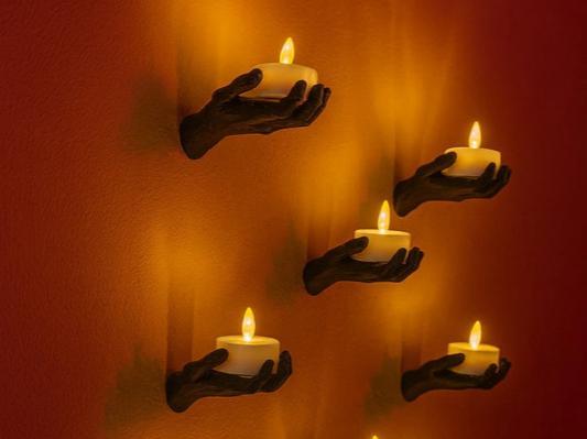 Skeleton Hand Wall Candle Holders | Halloween Wall