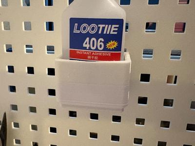 Pegboard holder for Loctite 20mg