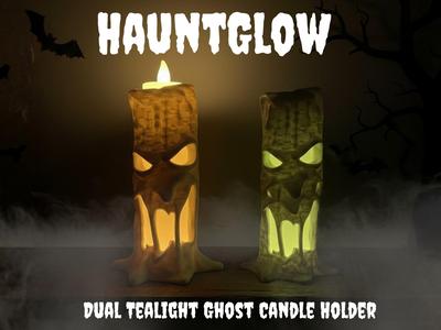 HauntGlow - Dual Tealight Ghost Candle Holder