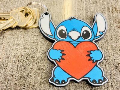 Stitch Heart Keychain