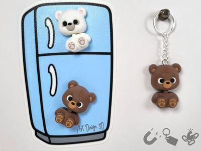 Flexi Brown Bear & Polar Bear – Magnet & Keychain