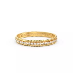 Twisted Rope Gold Diamond Wedding Band Eternity Prong Ring