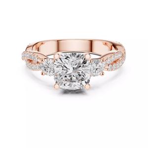 Twisted Shank Cushion Cut Diamond Engagement Ring 3DM STL Video