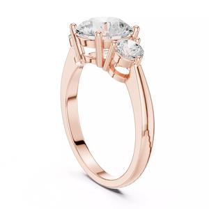 Three Stone Round Diamond Wedding Ring ALL SIZES STL Video