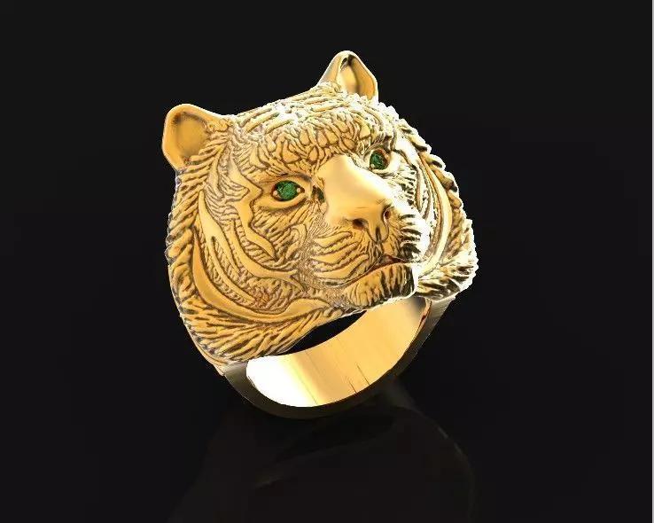 tiger male ring tiger-head 789
