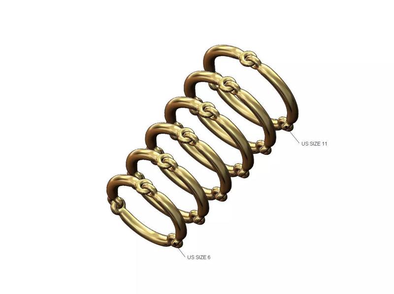 Triple link eternity hoop wire ring US sizes 6to11