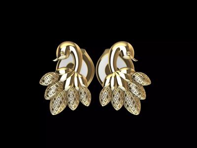 Textured Peaock Earrings